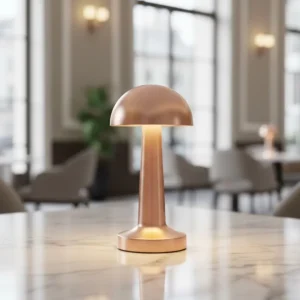 Şarjlı LED Masa Lambası 3 Kademe Dokunmatik Bronz Modern Tasarım