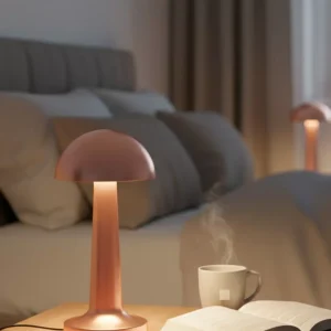 Şarjlı Mantar Masa Lambası 3 Seviyeli Dokunmatik LED USB Şarj Özellikli