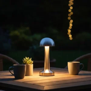 Şarjlı Kablosuz Mantar Masa Lambası Dokunmatik 3 Renk LED Modern Tasarım
