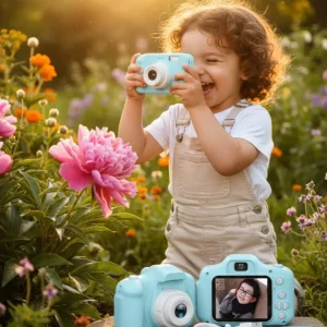 Mavi Kompakt Mini Kamera HD Video ve Fotoğraf Çekim Özellikli Şarjlı Model