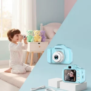 Mavi Mini Dijital Kamera HD Video ve Fotoğraf Çekimli USB Şarjlı Kompakt Kayıt Cihazı