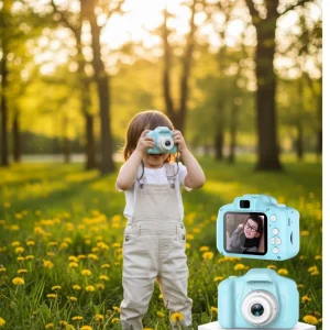 Mavi Şarjlı Mini Kamera HD Video Fotoğraf Çekimli Genişletilebilir Hafızalı