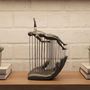 3D El Formlu İnsan Figürü Gri Soyut Tasarım Dekoratif Biblo