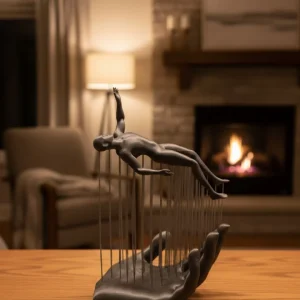 3D El İnsan Figürü Gri Modern Ev ve Ofis Dekoru