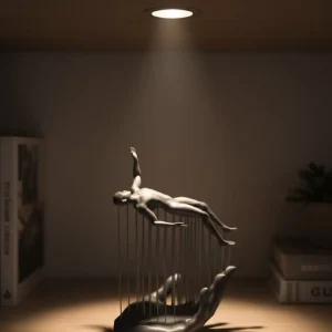 3D El İnsan Figürü Gri Soyut Modern Dekoratif Biblo