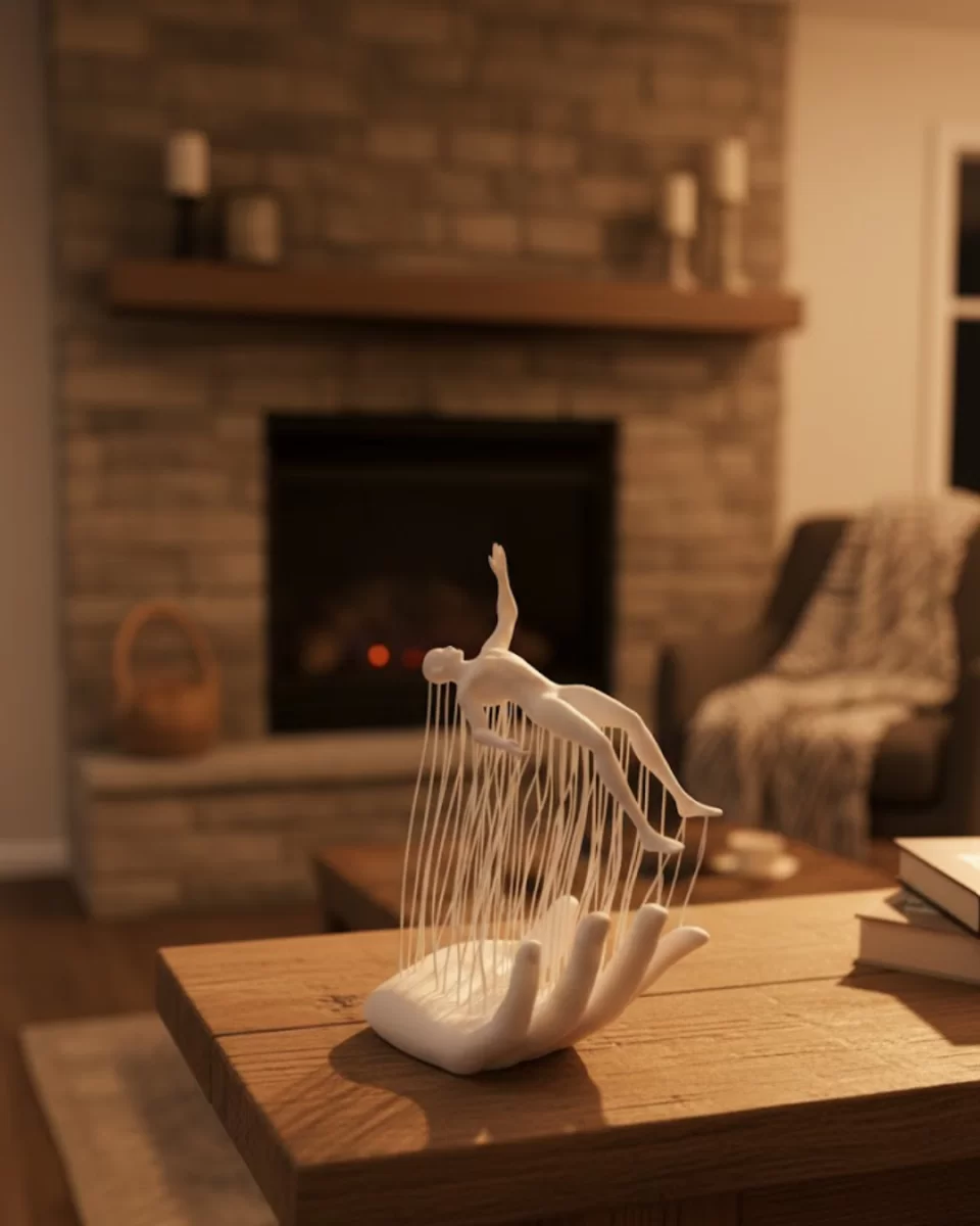 3D El İnsan Figürü Beyaz İskandinav Tarzı Dekoratif Obje