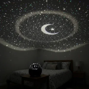 Fişli Yıldız Projektör Gece Lambası Müzikli