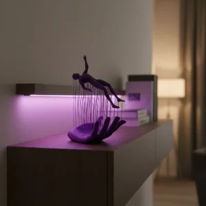 Mor El İnsan Figürü Dekoratif Biblo Minimal Modern Salon Raf ve Masa Üstü Aksesuar