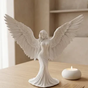 Estetik Melek Kadın Figürlü 3D Dekoratif Biblo Modern Salon Dekoru