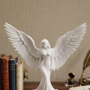 Kanatlı Melek Figürü 3D Baskı Dekoratif Heykel Biblo Ev Ofis Aksesuarı
