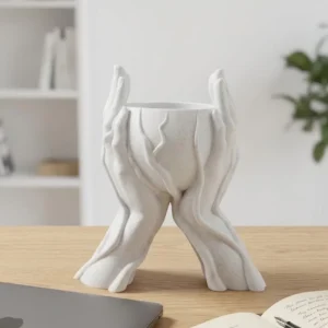 Estetik El Figürlü Dekoratif 3D Baskı Vazo Saksı Ev Dekorasyonu