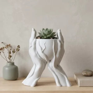 Modern Ev Dekoru İçin El Şeklinde 3D Baskı Dekoratif Saksı Vazo
