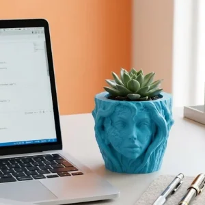 Modern Ev Dekoru İçin Kadın Yüzü Ağaç Tasarımlı Dekoratif Vazo