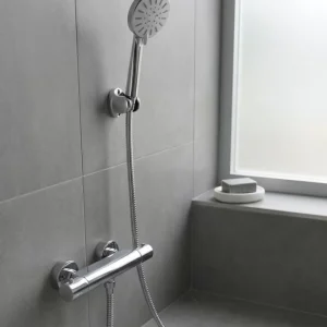 Krem Duş Başlığı Seti 4 Kademeli El Duşu Spiral Hortumlu Banyo Seti