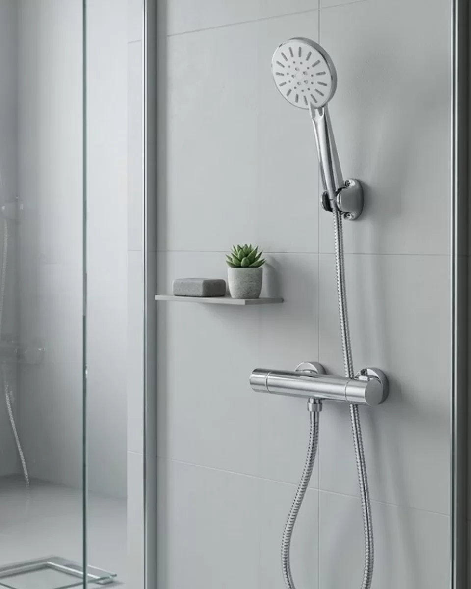 Çok Fonksiyonlu 4 Modlu El Duşu Başlığı Krem Duş Seti Spiral Hortumlu