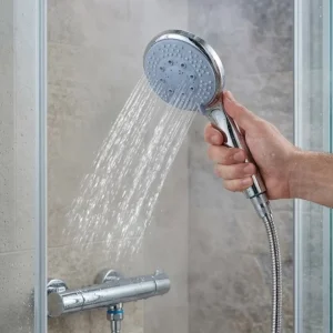 Spiral Hortumlu 4 Kademeli El Duşu Seti Duvar Askılı Banyo Duş Başlığı