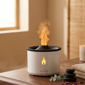 Ultrasonik Uçucu Yağ Difüzörü Alev Görünümlü Ortam Nemlendirici