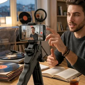 Telefon Tripodu Masaüstü Stand 360 Derece Dönebilen Telefon Tutucu