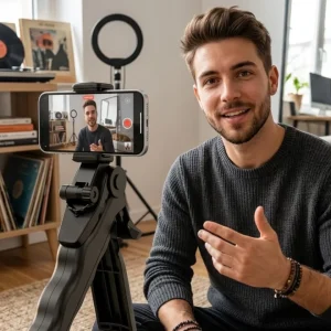 Katlanabilir Telefon Standı Mini Tripod Masaüstü Video Çekim Tutucu