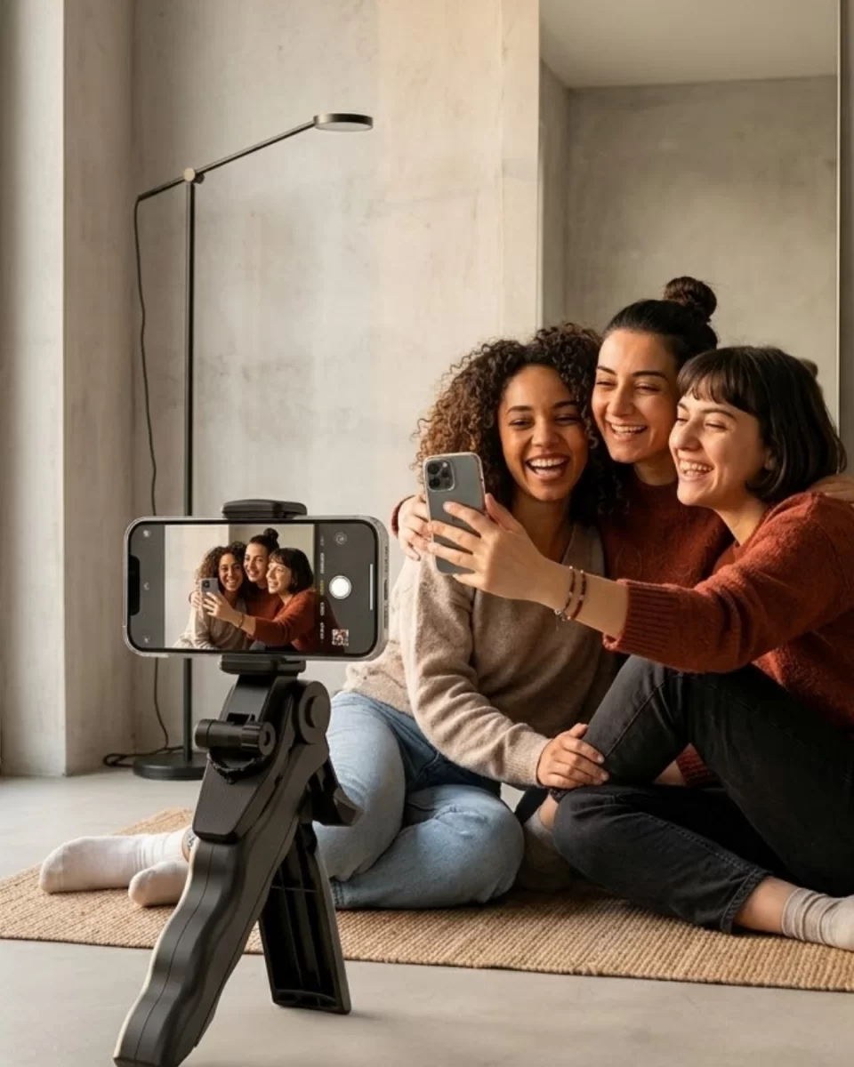 Mini Telefon Tripodu Ayarlanabilir Telefon Standı Vlog ve Fotoğraf Çekim Aparatı