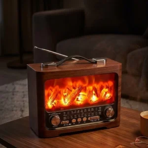 Dekoratif Şömine Görünümlü Bluetooth Hoparlör FM AM SW Radyo USB TF Kart Müzik Çalar