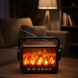 Şömine Tasarımlı Bluetooth Hoparlör USB TF Kart Radyo Destekli