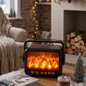 Dekoratif Şömine Görünümlü Bluetooth Hoparlör Radyo USB TF Destekli