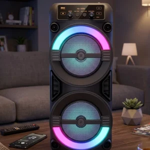 RGB Işıklı Taşınabilir Bluetooth Hoparlör Güçlü Stereo Ses