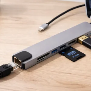 Çok Fonksiyonlu Type C Hub USB HDMI Ethernet Kart Okuyucu