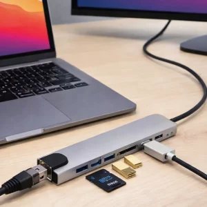 8 Port Type C Hub USB HDMI RJ45 SD TF Kart Okuyucu Çoklayıcı