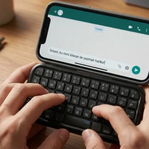 Mini Kablosuz Bluetooth Klavye USB Şarjlı Taşınabilir Klavye