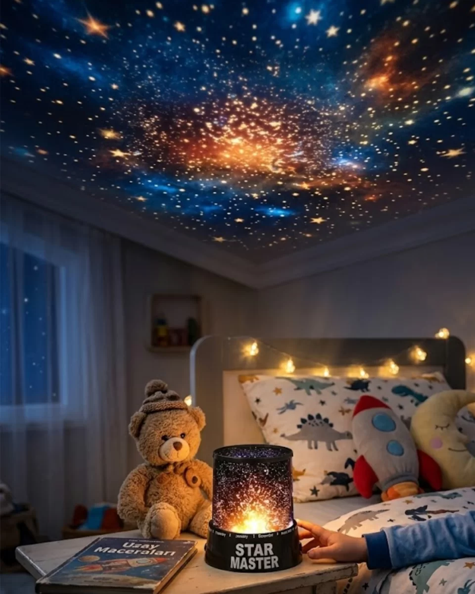 LED Yıldız Projeksiyon Lambası Romantik Oda Atmosfer Işığı