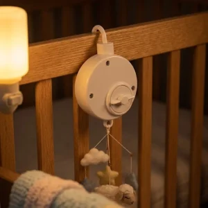 Pil Gerektirmeyen Bebek Uyutucu Müzik Kutusu Pratik Asılabilir Model