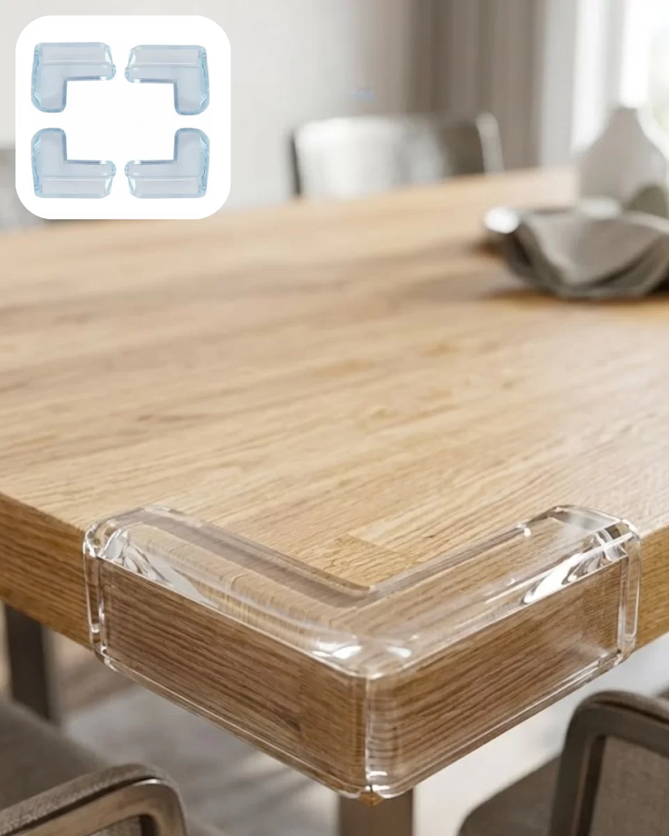 Çocuk Güvenlik Köşe Koruyucu 4 Lü Set Masa Sehpa Köşe Aparatı