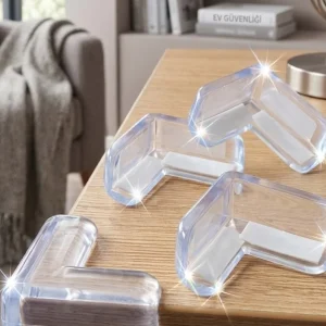 Şeffaf Köşe Koruyucu 4 Lü Set Çocuk Güvenlik Masa Köşe Aparatı