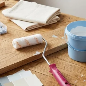 Mini Boya Fırça Seti 10 Cm Rulo Fırça 6 Adet Yedek Rulo Hediyeli Duvar Boyama Aparatı