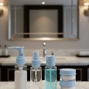 Kompakt 5’li Seyahat Banyo Şişe Takımı Çantalı