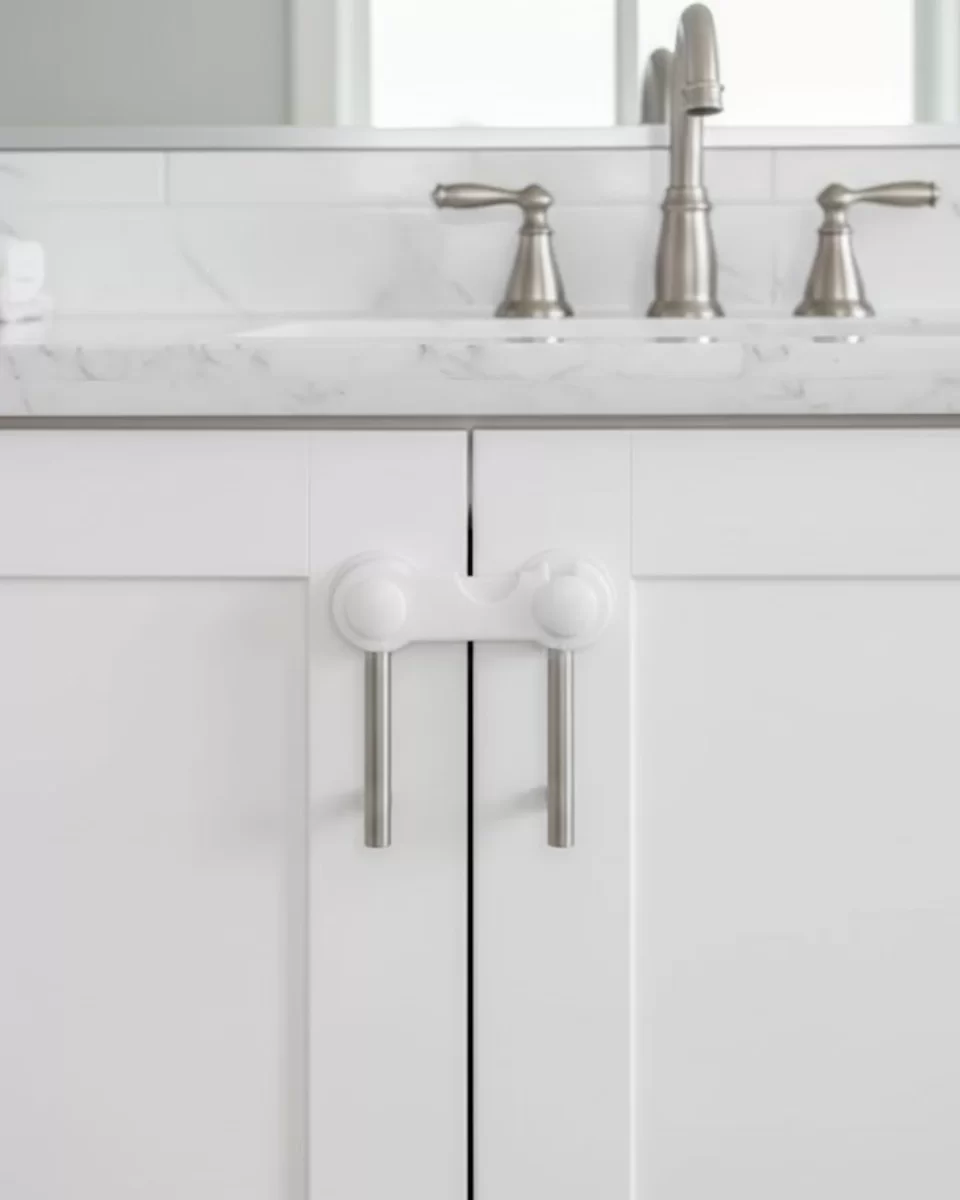 4 Adet Dolap ve Çekmece Emniyet Kilidi Çift Taraflı Bantlı Güvenli Tasarım