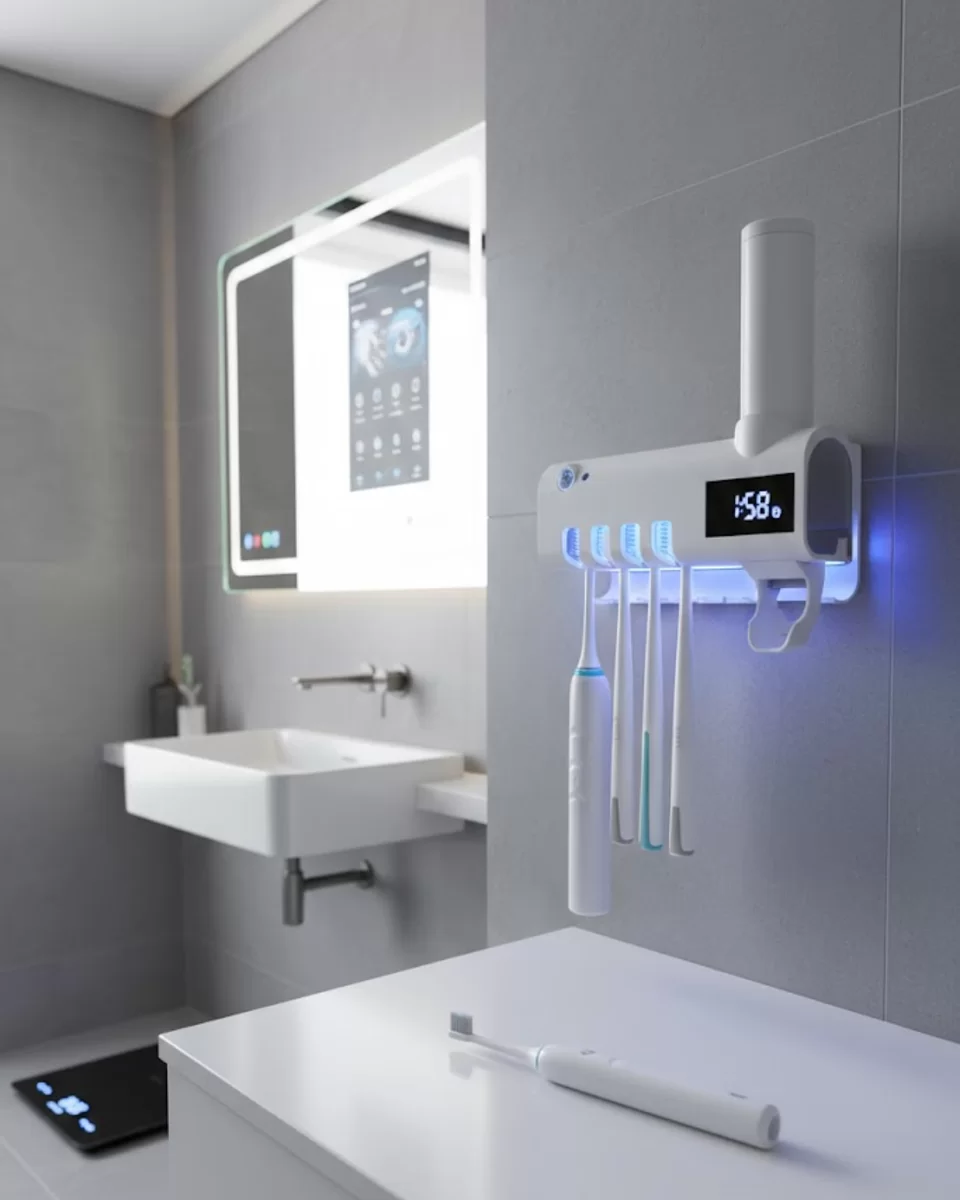 Manyetik Duvar Tipi UV Hijyenik Diş Fırçası Tutucu