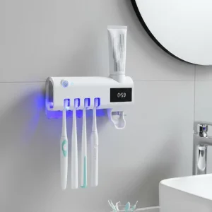 Sensörlü UV Sterilize Diş Fırçası Tutucu ve Macun Sıkma Aparatı