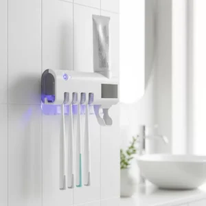UV Sterilizasyonlu Duvara Monte Otomatik Diş Fırçası Tutucu