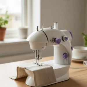 Pedallı Mini Dikiş Makinesi Çift Makara Kilitli Dikiş