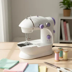 Mini Ev Tipi Dikiş Makinesi Pedallı Elektrikli Taşınabilir