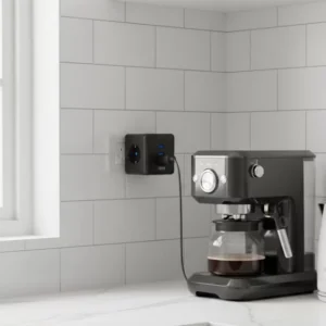 Akım ve Voltaj Korumalı Küp Priz 3 USB Destekli