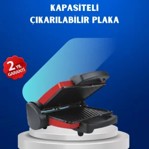 Çıkarılabilir Plakalı 2000W Tost Makinesi – Termostatlı Kolay Temizlenir