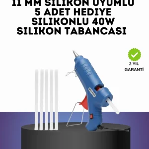 40W Sıcak Silikon Tabancası 5 Silikon Hediyeli Dayanıklı Tasarım