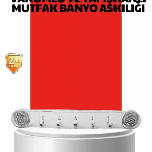 Vakumlu ve Yapışkanlı Mutfak Banyo Askılığı 5 Bölmeli Pratik Düzenleyici