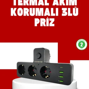 7 Portlu Çoklu Priz USB ve Type-C Girişli Akıllı Güç Ünitesi