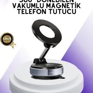 Manyetik Araç Telefon Tutucu 360 Derece Dönebilen Vakumlu Stand