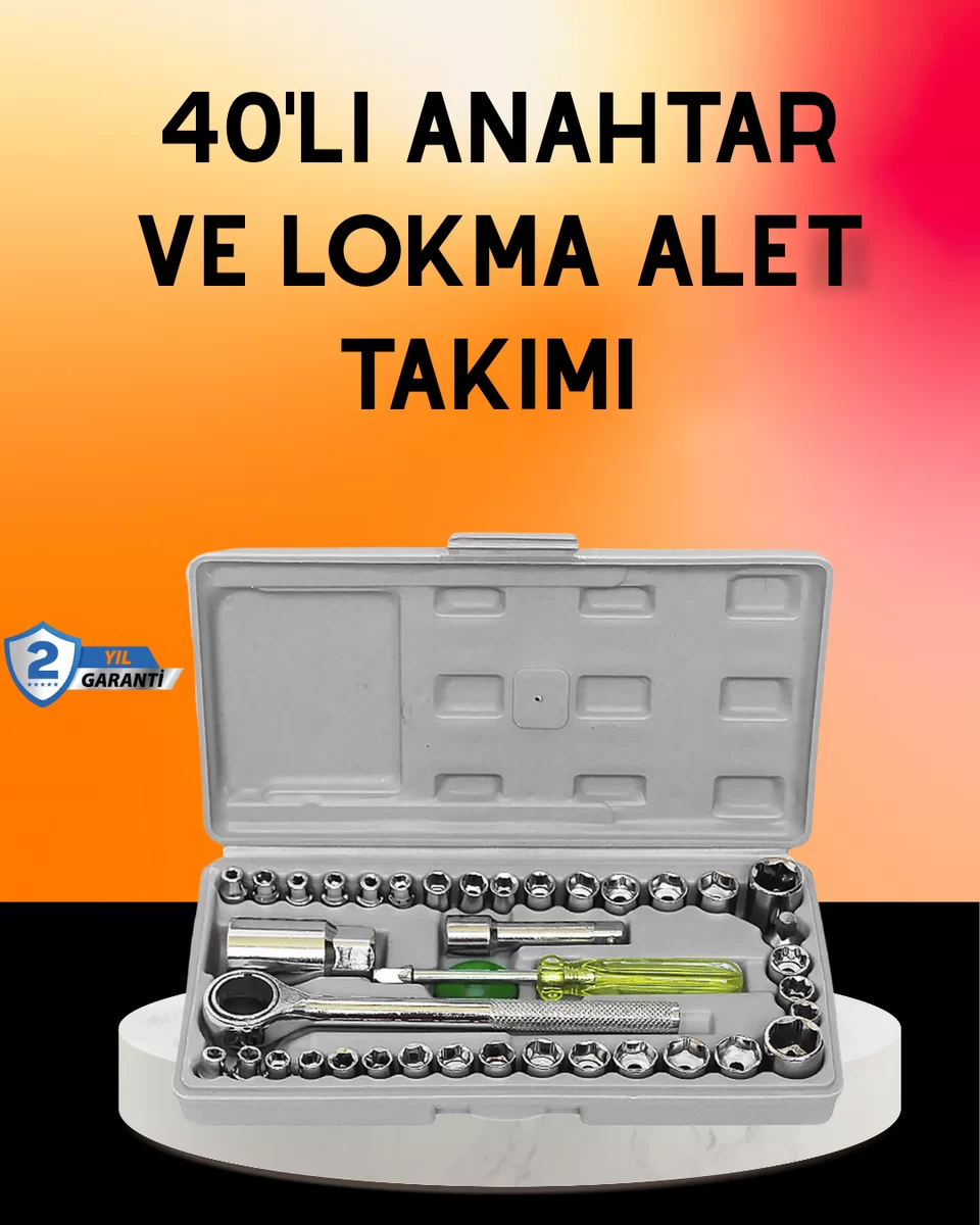 40 Parça Cırcır Lokma Anahtar Seti Profesyonel Kullanım